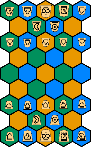 The Hex Shogi 41 initial setup